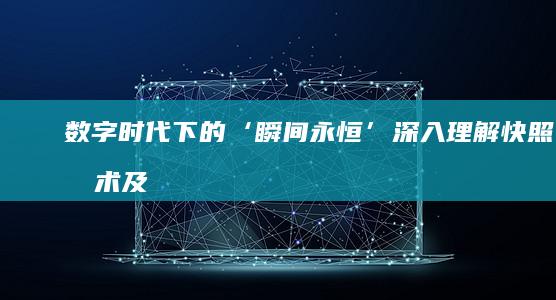 数字时代下的‘瞬间永恒’：深入理解快照技术及其应用